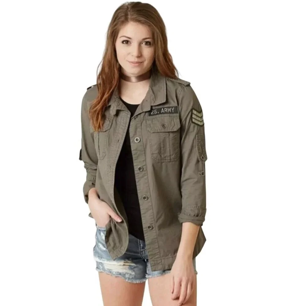 Ashley By 26 International Utility Collection Military Jacket Patches Size L